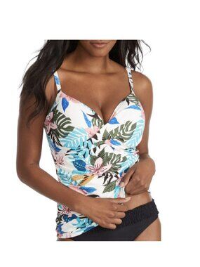 Coco Reef Enrapture Bra-Sized Fitted Wrap-Style Swim Tankini Top ( 36E )